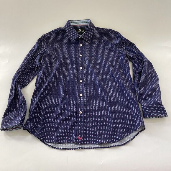 BUTTER CLOTH Shirt Collared‎ Button Up Size Large Contrast Cuffs COTTON Business - Picture 1 of 11